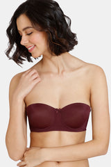 Women's Purple Beautiful Basics Padded Wired 3/4th Coverage Strapless Bra