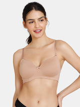 Women's Skin Padded Non Wired 3/4th Coverage Tshirt Bra