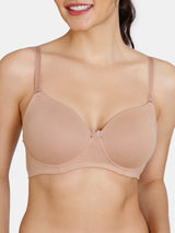 Women's Skin Padded Non Wired 3/4th Coverage Tshirt Bra