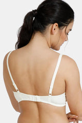 Women's White Padded Non Wired 3/4th Coverage Tshirt Bra