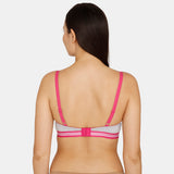 Women's Grey Sporty Twist Padded Non Wired 3/4th Coverage Tshirt Bra