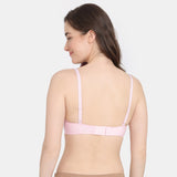 Women's Pink Marshmallow Padded Non Wired 3/4Th Coverage Tshirt Bra