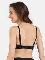 Women's Black At Work Padded Non Wired 3/4Th Coverage Tshirt Bra