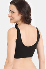 Women's Black Double Layered Non Wired Full Coverage Bralette