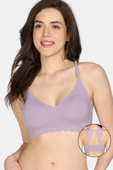 Women's Purple Seamless Collective Padded Non Wired 3/4Th Coverage Bra