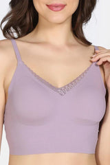 Women's Purple Seamless Collective Padded Non Wired 3/4Th Coverage Bra