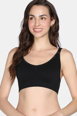 Women's Black Padded Non Wired Full Coverage Tshirt Bra