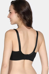 Women's Black Padded Non Wired Full Coverage Tshirt Bra