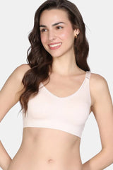 Women's Pink Padded Non Wired Full Coverage Tshirt Bra