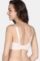 Women's Pink Padded Non Wired Full Coverage Tshirt Bra