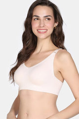 Women's Pink Padded Non Wired Full Coverage Tshirt Bra