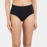 Women's Black Full Coverage Cotton Panty - Set of 3
