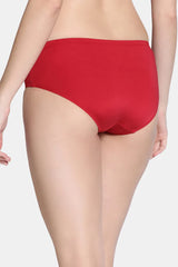 Women's Red Shimmering Secrets Low Rise Full Coverage Hipster Panty