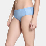 Women's Blue Shimmering Secrets Low Rise Full Coverage Hipster Panty
