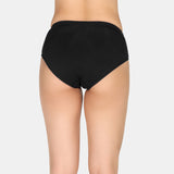Women's Black Full Coverage Medium Rise Hipster Panty - Set of 3