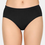 Women's Black Full Coverage Medium Rise Hipster Panty - Set of 3