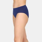 Women's Blue Full Coverage Medium Rise Hipster Panty - Set of 3