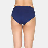 Women's Blue Full Coverage Medium Rise Hipster Panty - Set of 3