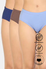 Women's Multicolor Full Coverage Mid Rise Hipster Panty - Set of 3