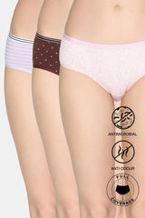 Women's Multicolor Low Rise Full Coverage Hipster Panty - Set of 3
