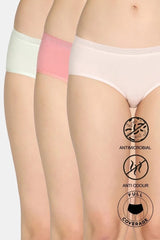 Women's Multicolor Low Rise Full Coverage Hipster Panty - Set of 3