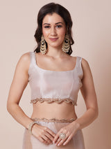 Women's Cream Festive Party Wear Saree
