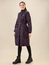 Women's Pink Button Raincoat