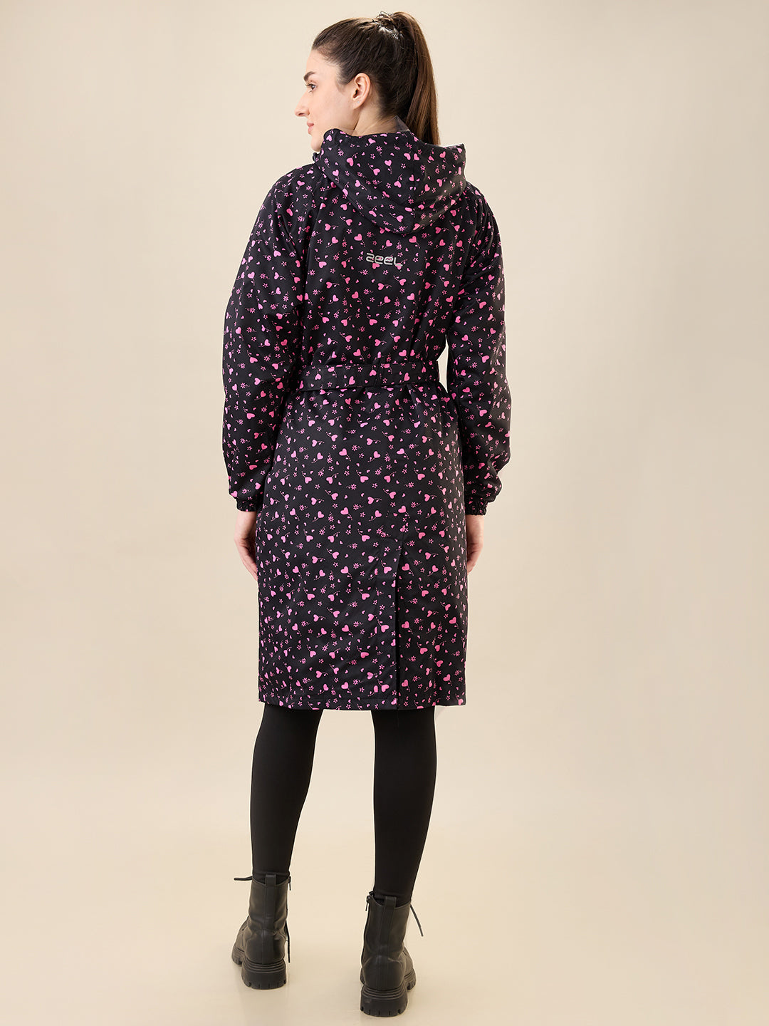 Women's Pink Button Raincoat