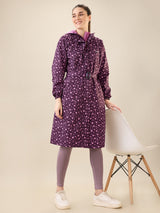 Women's Purple Button Raincoat
