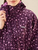 Women's Purple Button Raincoat