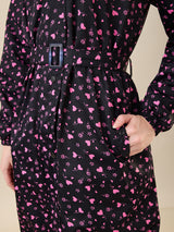 Women's Pink Button Raincoat