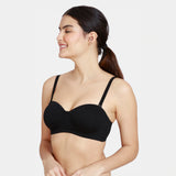 Women's Black Padded Wired 3/4Th Coverage Multiway Bra