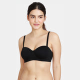 Women's Black Padded Wired 3/4Th Coverage Multiway Bra