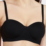 Women's Black Padded Wired 3/4Th Coverage Multiway Bra