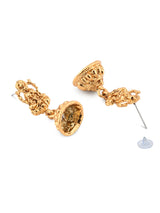 Women's Antique Gold Tone Bridal Collection Long Temple Necklace and Earring Set