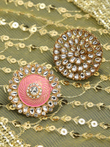 Women's Combo of 2 Ethnic Meenakari & Kundan Adjustable Finger Rings-ZPFK10225