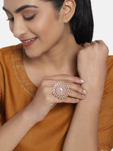 Women's Combo of 2 Ethnic Meenakari & Kundan Adjustable Finger Rings-ZPFK10225