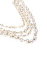 Women's Gold Tone Multi Layers Fusion Wear Pearls Necklace-ZPFK10322