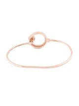 Women's Rose Gold Cubic Zirconia Brass Bangle Style Kada - Pack of 2