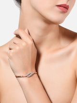 Women's Rose Gold Contemporary Cubic Zirconia Bangle Style Brass Kada