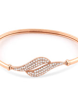 Women's Rose Gold Contemporary Cubic Zirconia Bangle Style Brass Kada