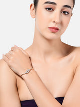 Women's Rose Gold Contemporary Cubic Zirconia Bangle Style Brass Kada