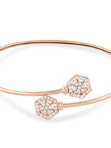 Women's Rose Gold Contemporary Cubic Zirconia Brass Kada Bracelet-ZPFK10388