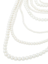 Women's Gold Tone Fusion Wear Multilayered Pearls Necklace-ZPFK10428
