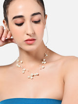 Women's Contemporary Multistrand Contemporary Invisible Pearls Necklace-ZPFK10432