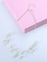 Women's Contemporary Multistrand Contemporary Invisible Pearls Necklace-ZPFK10432