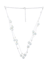 Women's Contemporary Multistrand Contemporary Invisible Pearls Necklace-ZPFK10432