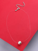 Women's Contemporary Invisible String Magic Floating Pearl Chain-ZPFK10440