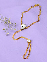 Women's Gold Tone Crystal Shine Stones Ethnic Dainty Hand Harness Bracelet-ZPFK10448