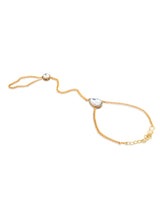 Women's Gold Tone Crystal Shine Stones Ethnic Dainty Hand Harness Bracelet-ZPFK10448